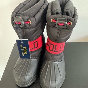 Polo Ralph Lauren Boys Black and Red Boots New In Box Toddler size 8
